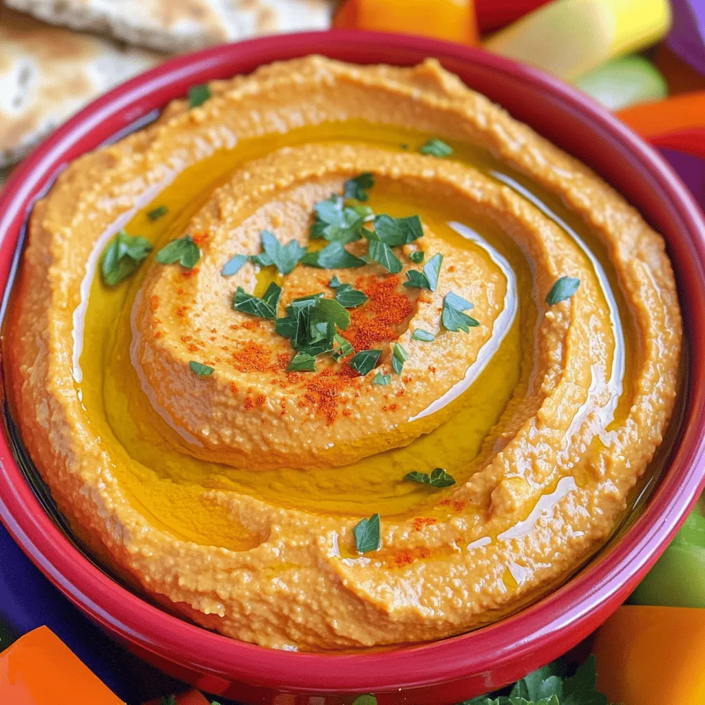 Roasted Red Pepper Hummus Healthy and Flavorful Dip