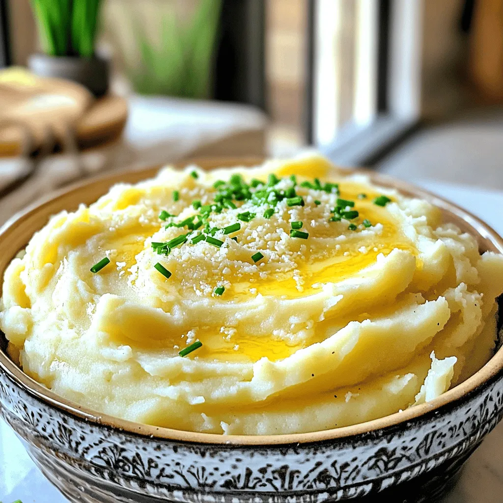 Slow Cooker Garlic Parmesan Mashed Potatoes Magic