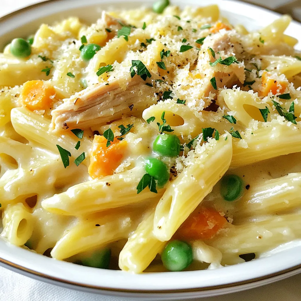 Chicken Pot Pie Pasta Flavorful Comfort Food Dish