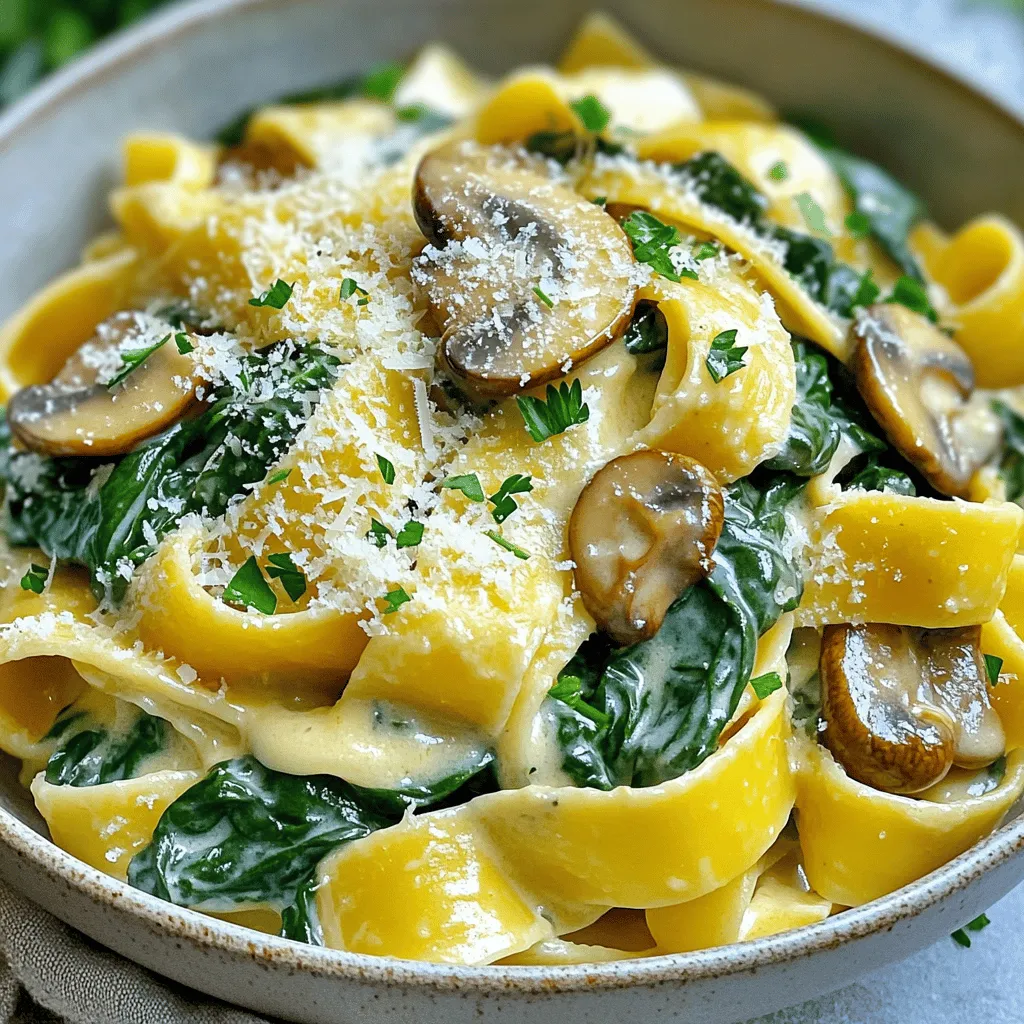 Creamy Spinach and Mushroom Pasta Savory Delight