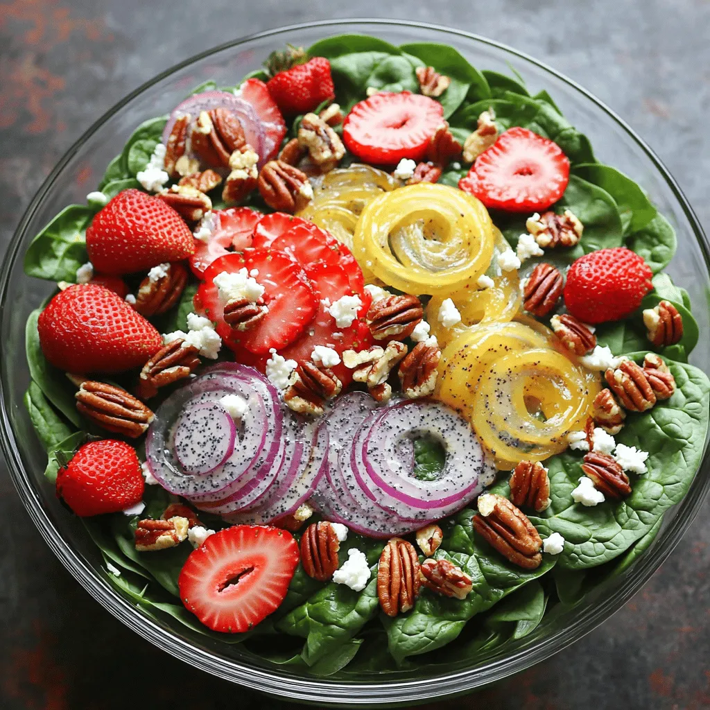 Spinach Strawberry Salad with Poppyseed Dressing Delight