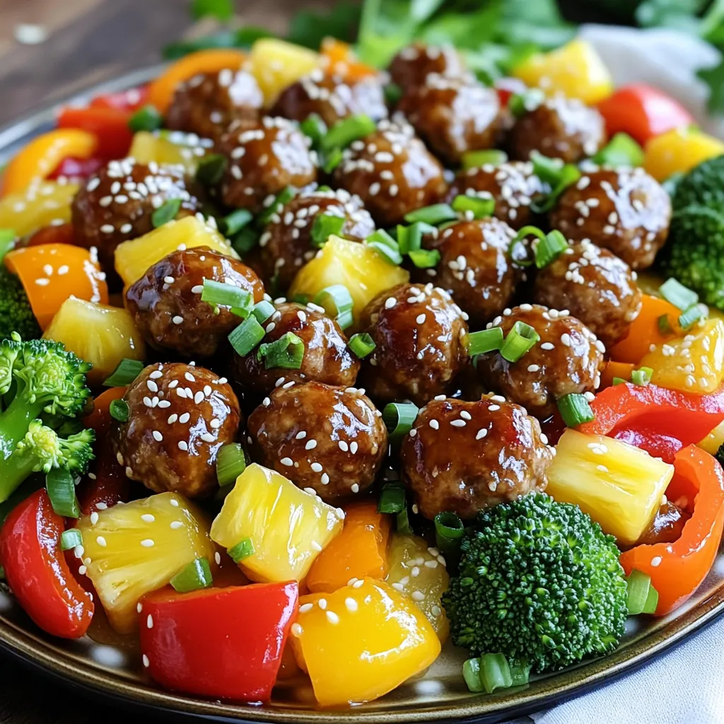 Sweet &#038; Sour Meatballs Sheet Pan Easy Family Dinner