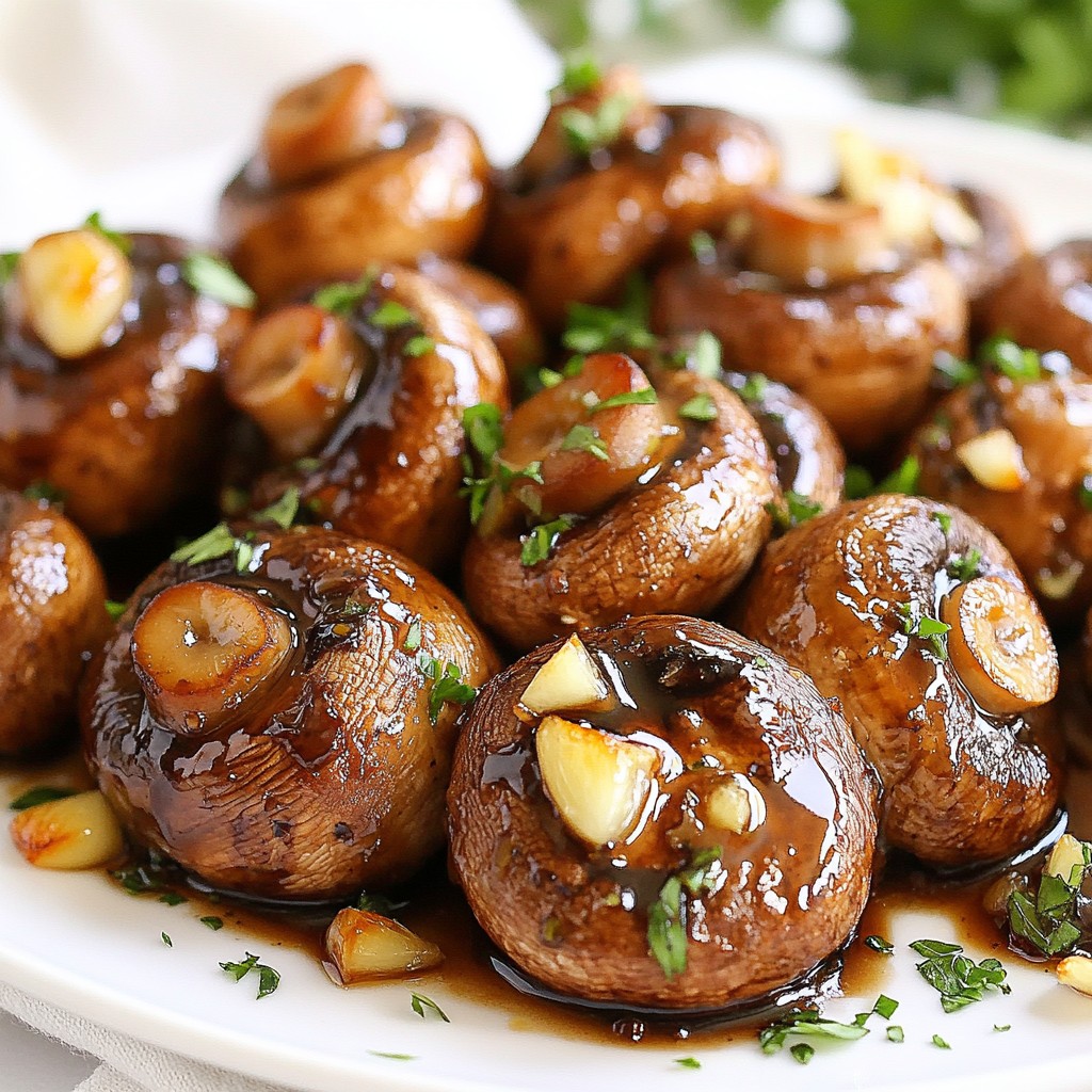 Balsamic Garlic Roasted Mushrooms Flavorful Side Dish