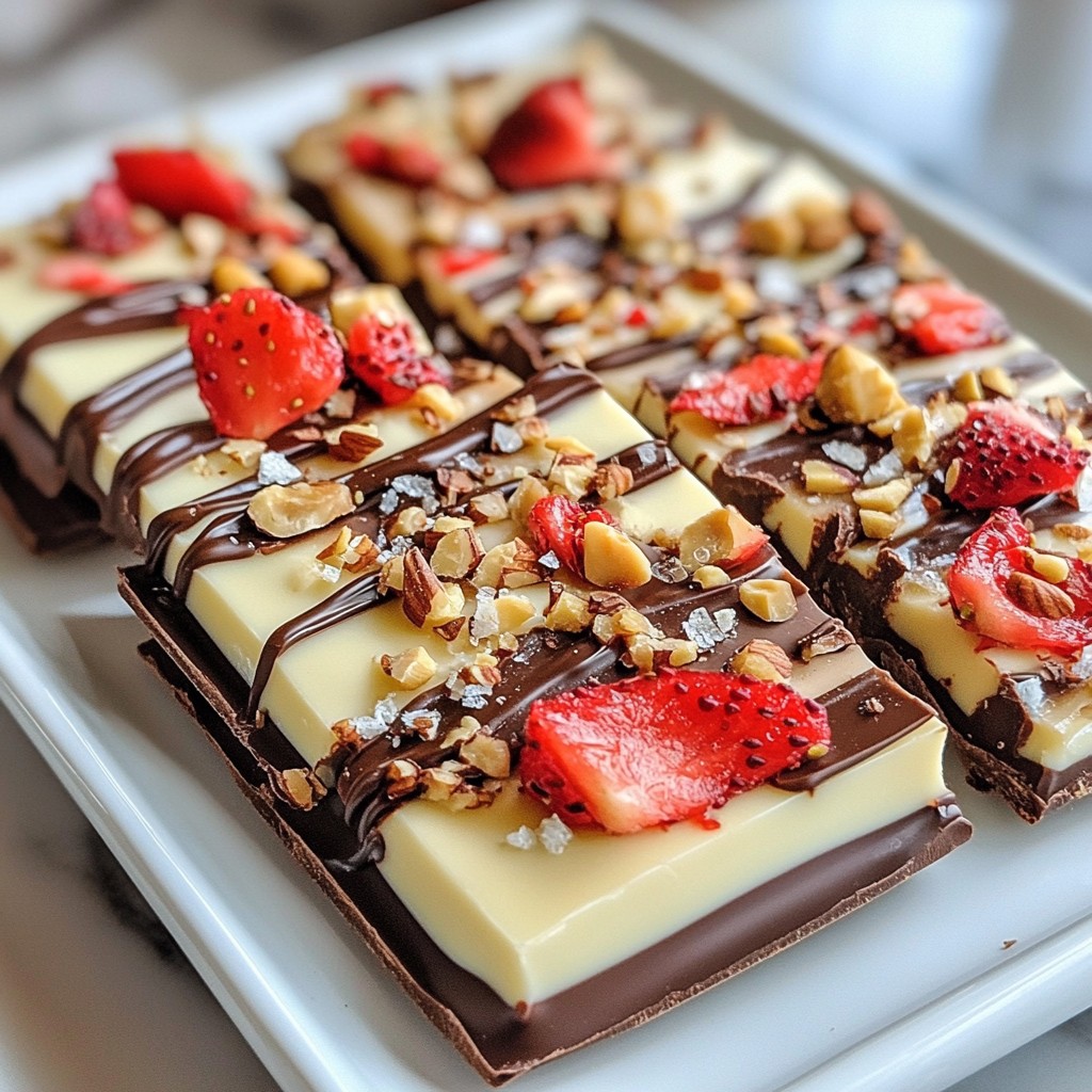 Chocolate Covered Strawberry Bark Tasty Dessert Treat