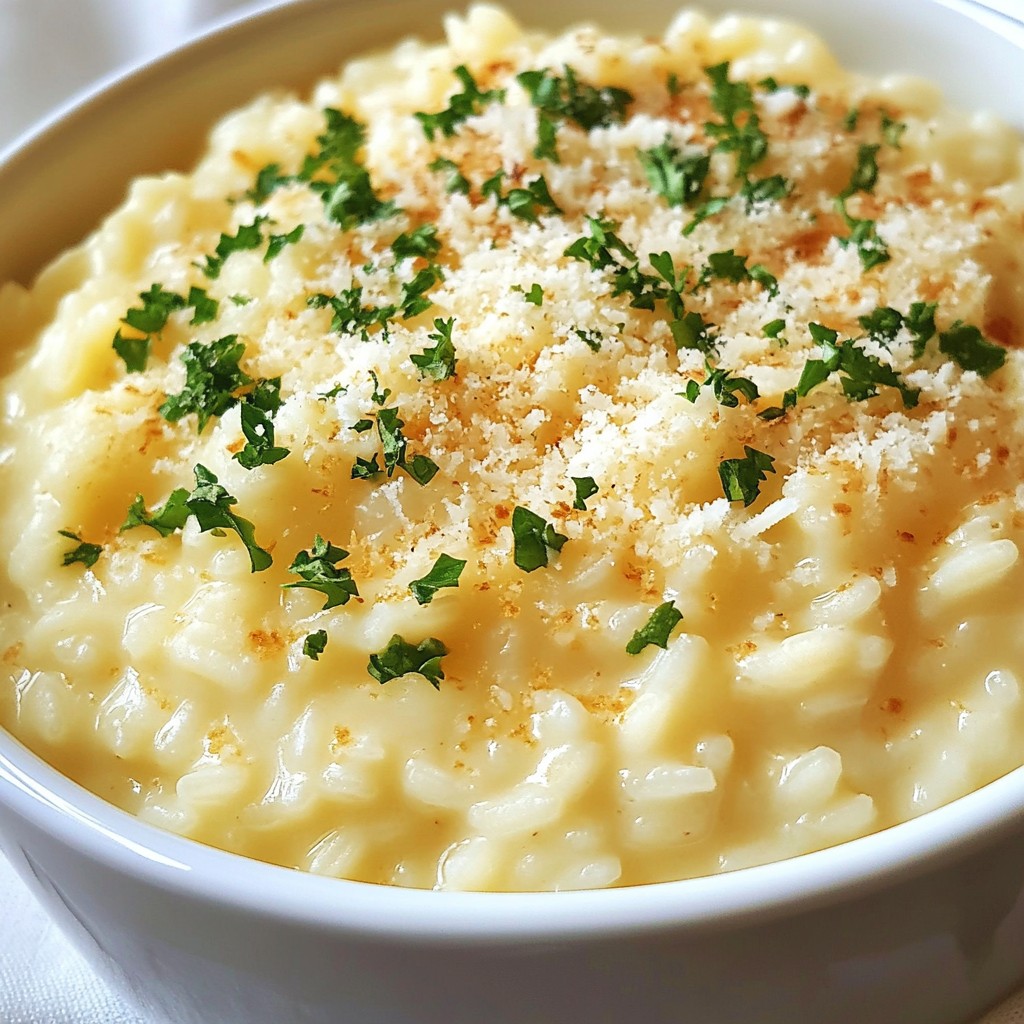 Creamy Garlic Parmesan Risotto Rich and Flavorful Dish