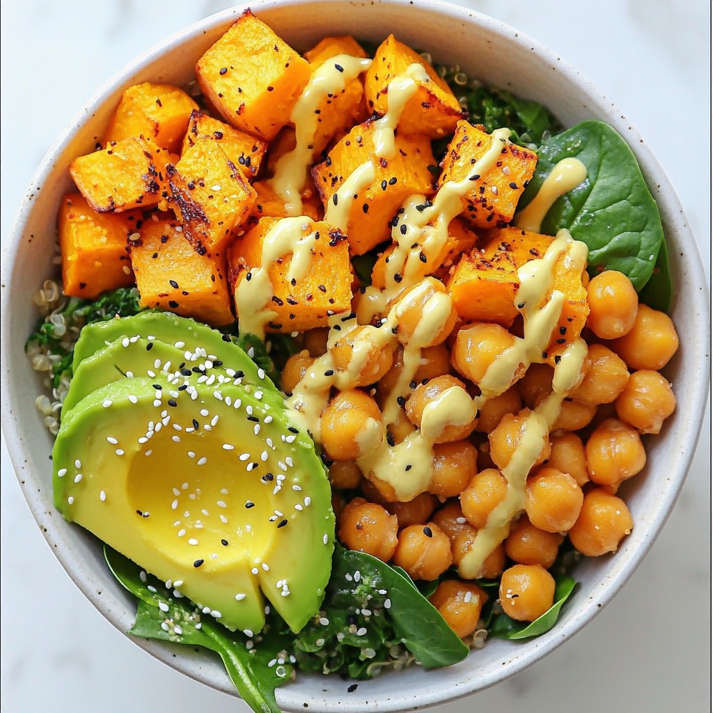 Savory Sweet Potato Chickpea Buddha Bowl Recipe