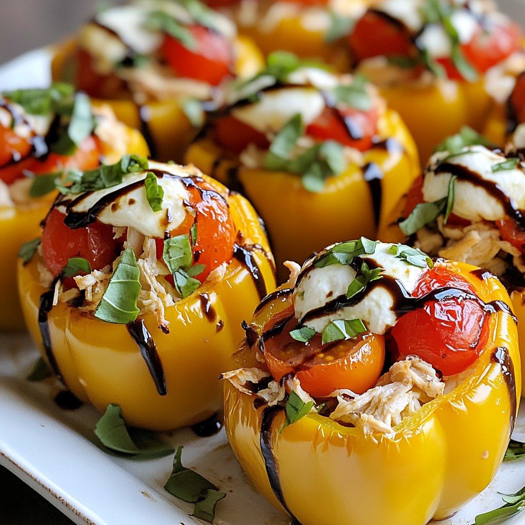 Caprese Chicken Stuffed Peppers Hearty and Flavorful