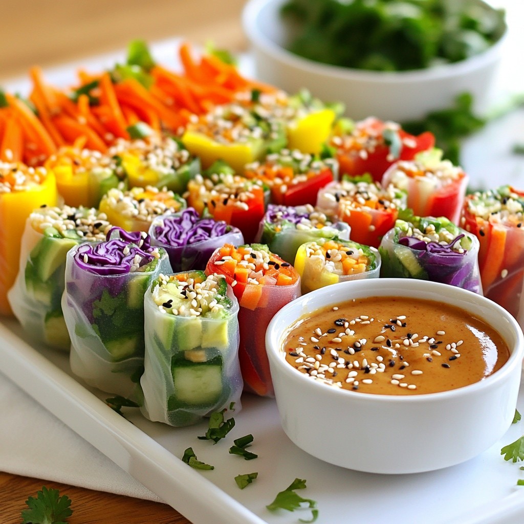 Rainbow Veggie Spring Rolls Healthy and Colorful Snack