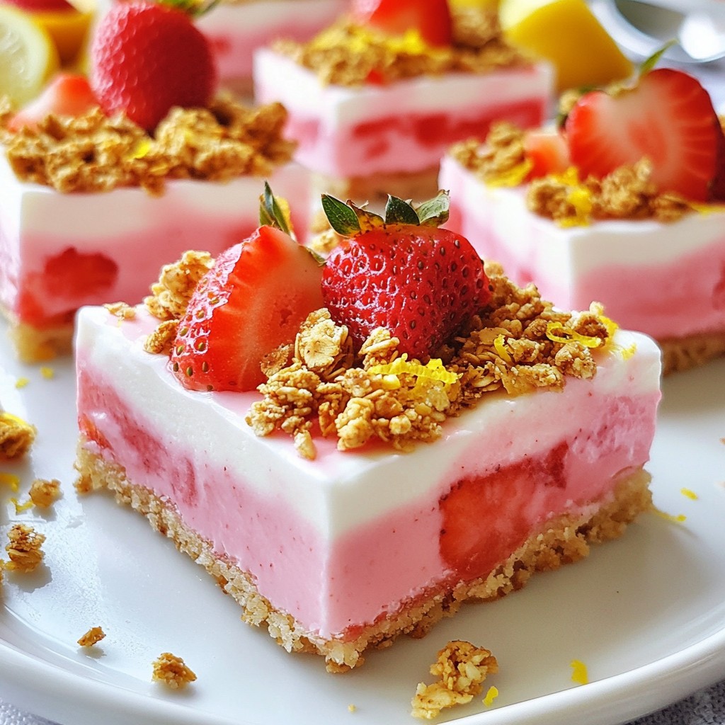 Strawberry Lemon Yogurt Bars Delicious Summer Snack