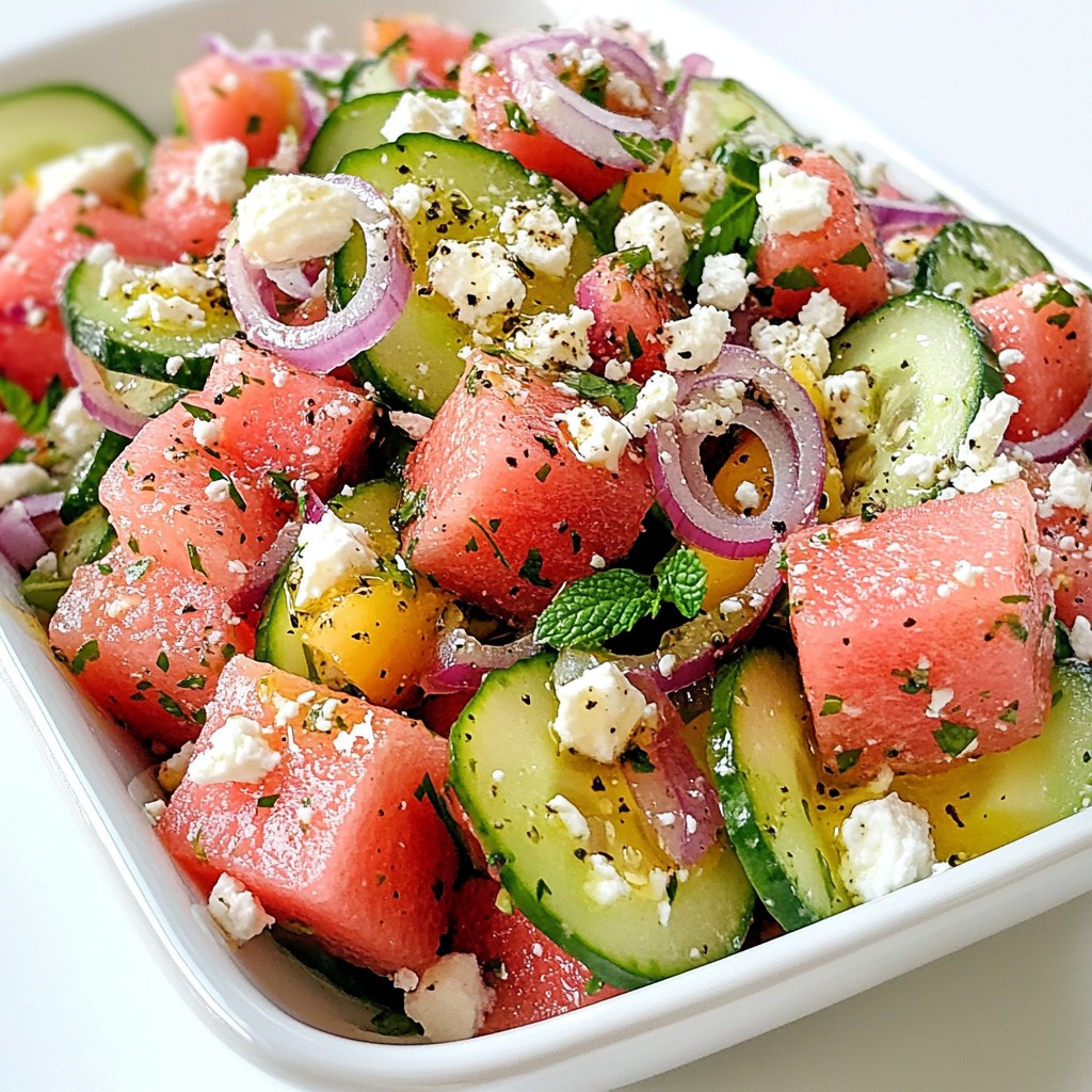 Watermelon Cucumber Salad Fresh and Tasty Delight