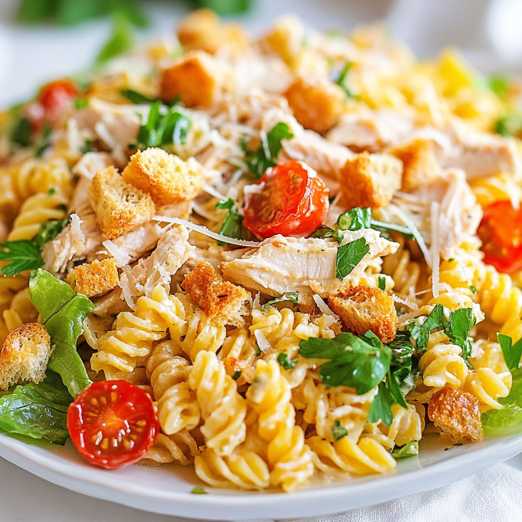 Savory Chicken Caesar Pasta Salad Fresh and Easy Mix