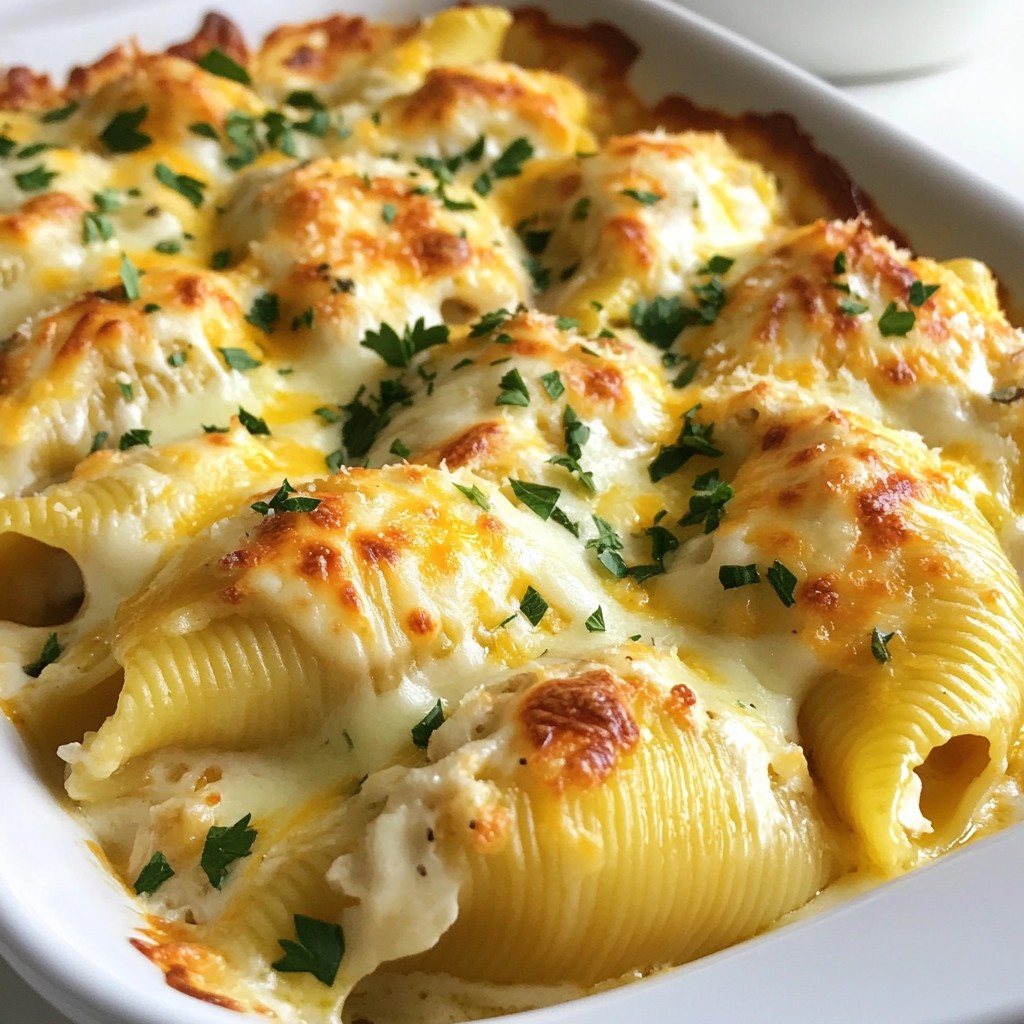 Chicken Alfredo Stuffed Shells Creamy Delight Recipe