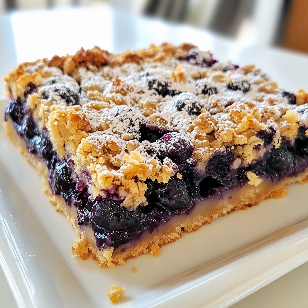 Blueberry Oatmeal Crumble Bars Delicious and Easy Recipe