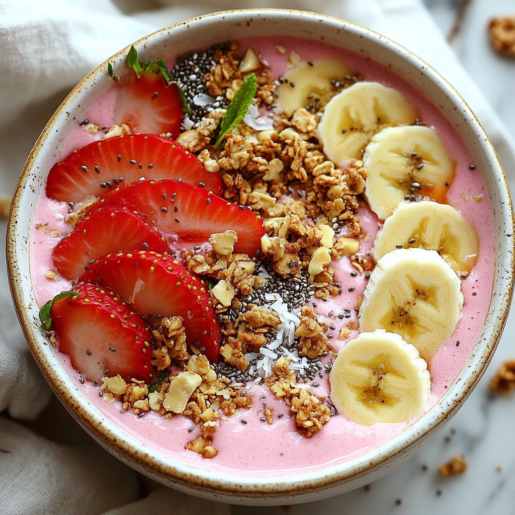 Strawberry Banana Smoothie Bowl Fresh and Tasty Treat