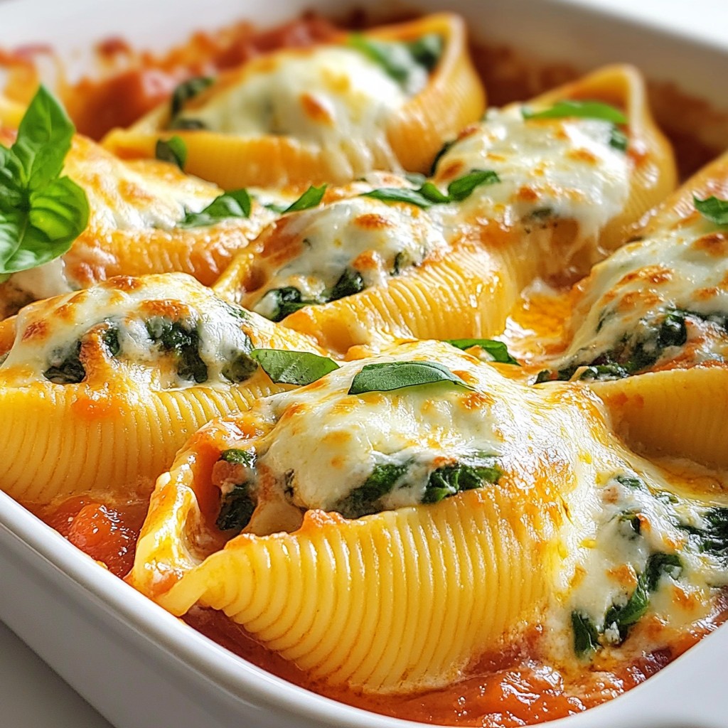Savory Spinach Ricotta Stuffed Shells Recipe