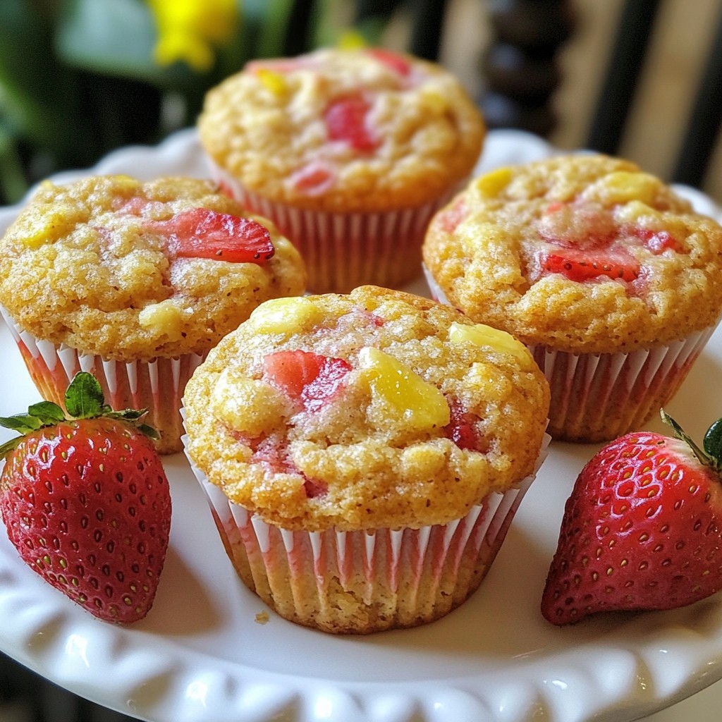 Strawberry Banana Oat Muffins Healthy Breakfast Treat