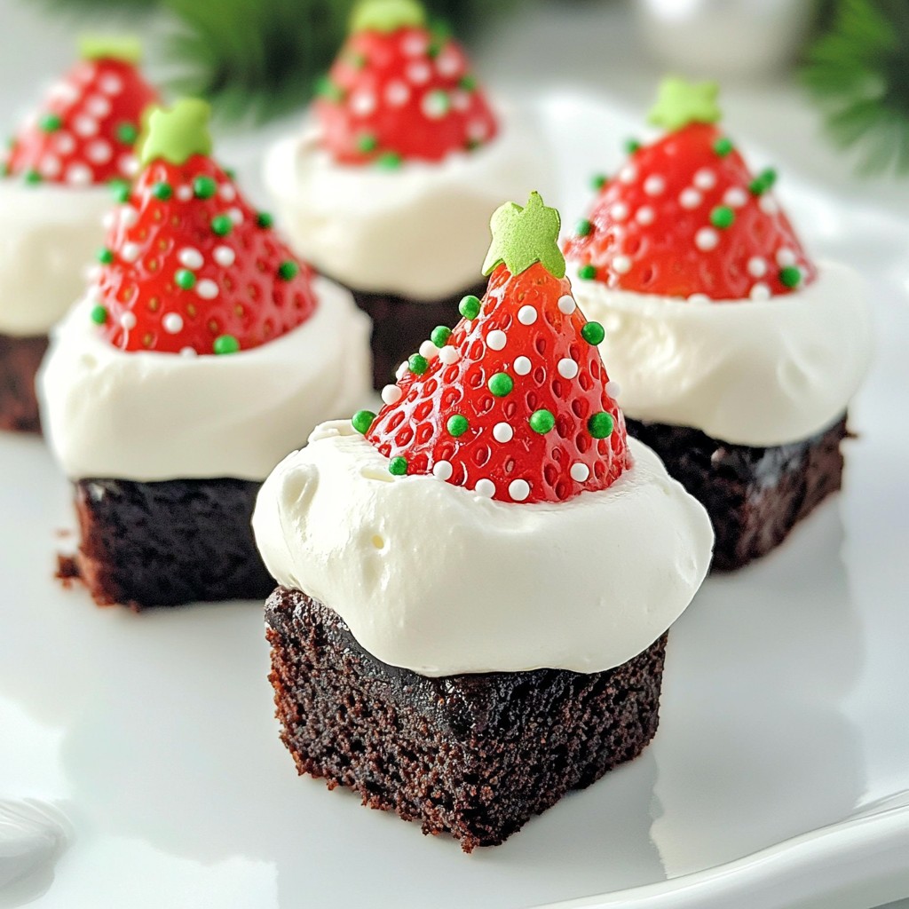 Santa Hat Brownie Bites Festive and Fun Treat