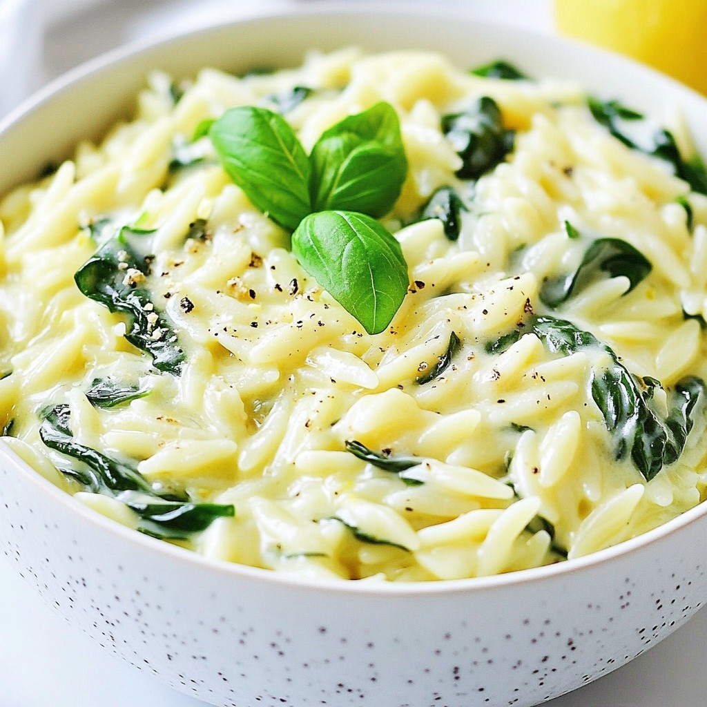 Creamy Parmesan Spinach Orzo Irresistible Comfort Food