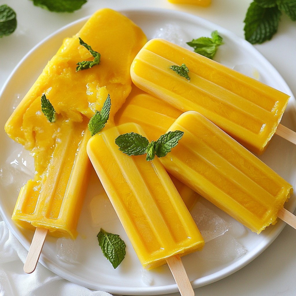 Coconut Mango Popsicles Refreshing Summer Treat