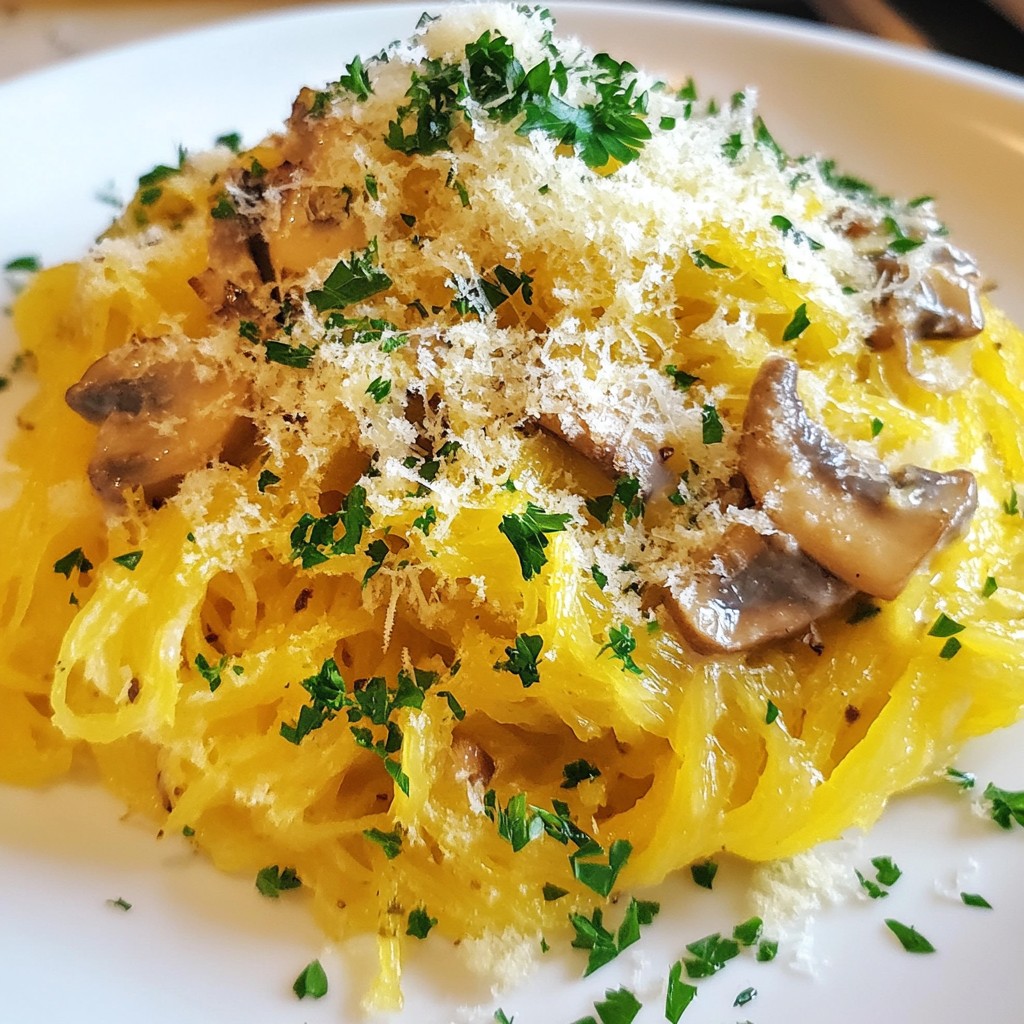 Savory Spaghetti Squash Alfredo Easy and Creamy Dish