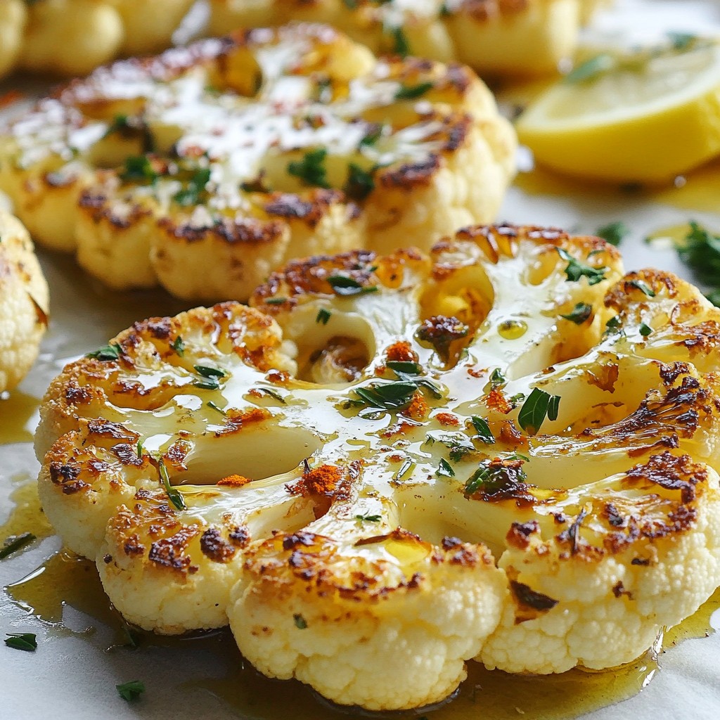 Garlic Herb Roasted Cauliflower Steaks Tasty Delight