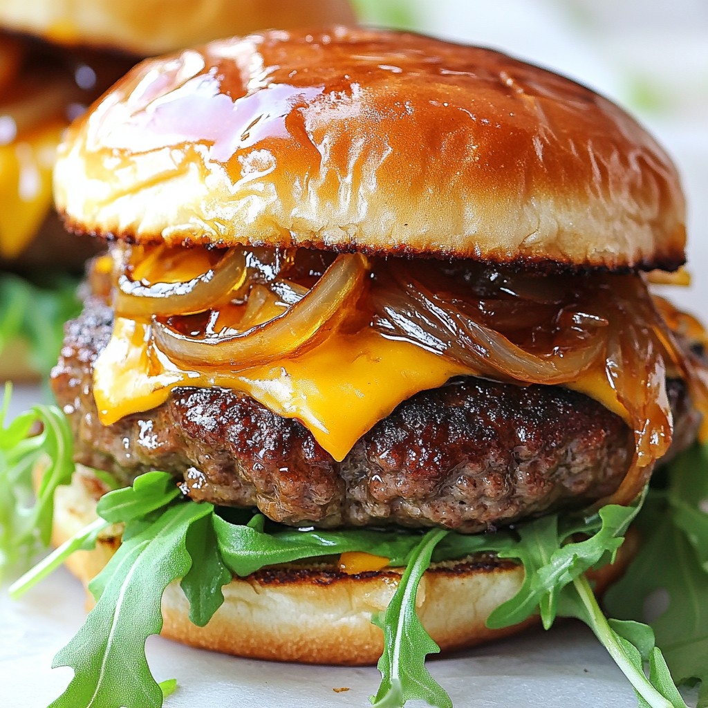 Honey Glazed Caramelized Onion Burgers Delight