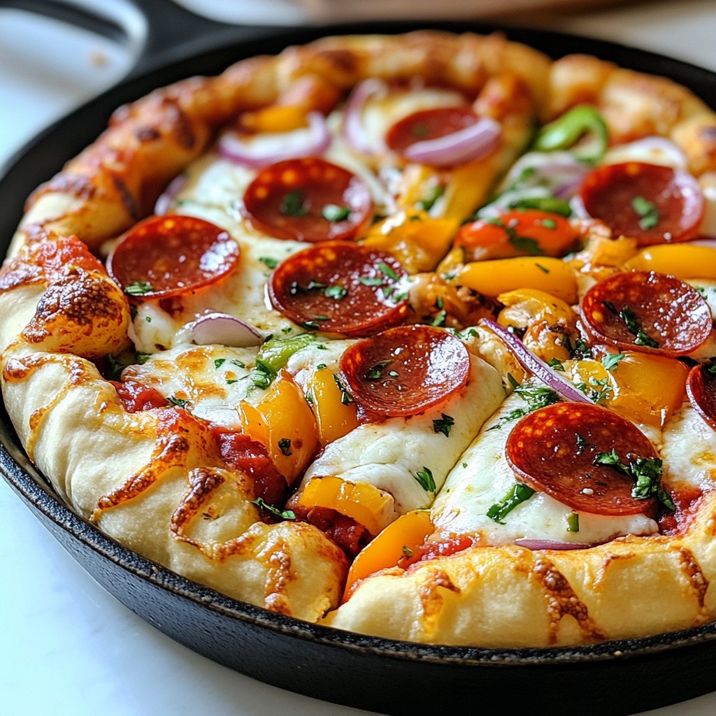 Stuffed Crust Skillet Pizza Easy and Tasty Recipe