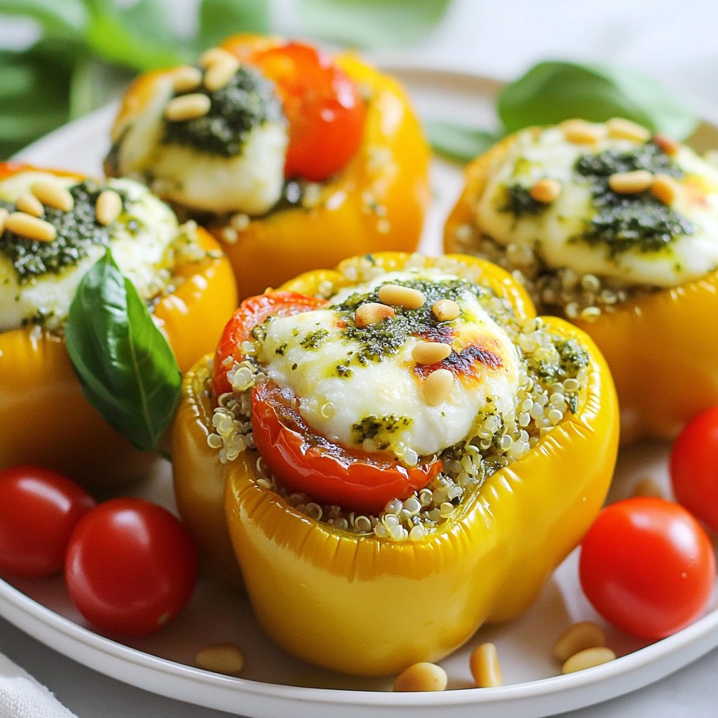 Pesto Mozzarella Stuffed Peppers Flavorful and Easy