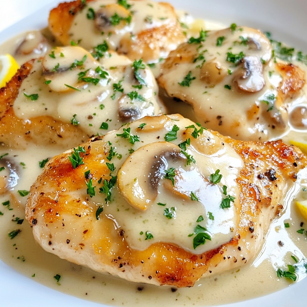 Creamy Garlic Parmesan Mushroom Chicken Delight