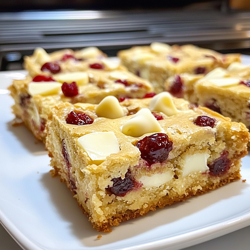 White Chocolate Cranberry Blondies Irresistible Treat