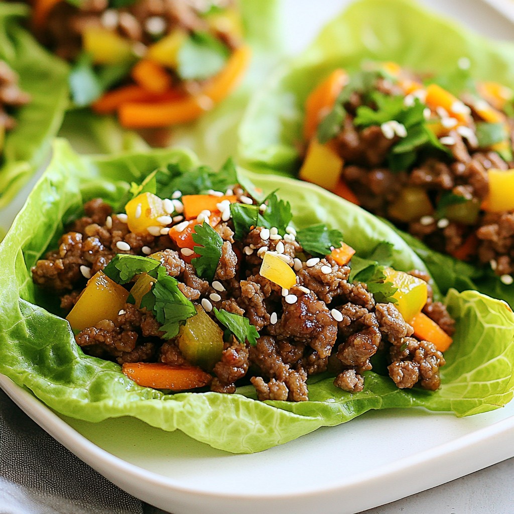 Sesame Ginger Beef Lettuce Wraps Easy and Flavorful Dish