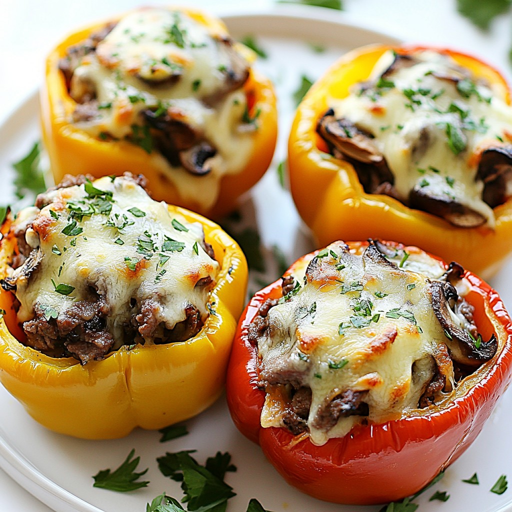 Philly Cheesesteak Stuffed Peppers Tasty Dinner Option