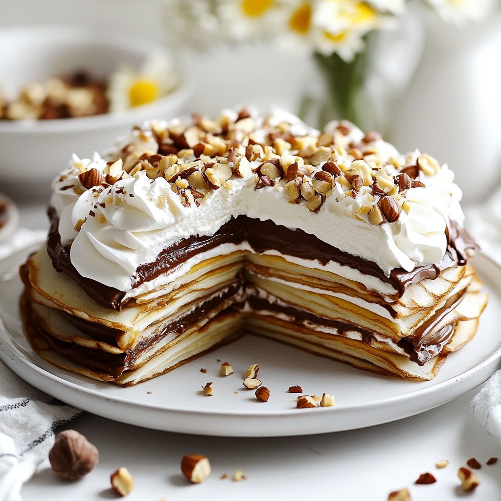 Chocolate Hazelnut Crepe Cake Delightful Dessert Recipe