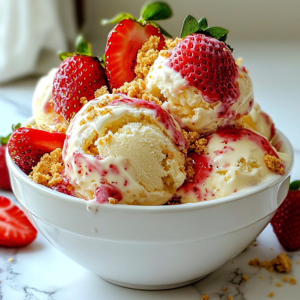 Strawberry Cheesecake Ice Cream Easy Homemade Delight